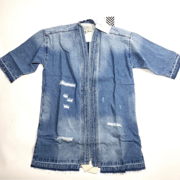Free People x Sandrine Rose Denim Kimono New NWOT - Picture 6 of 12